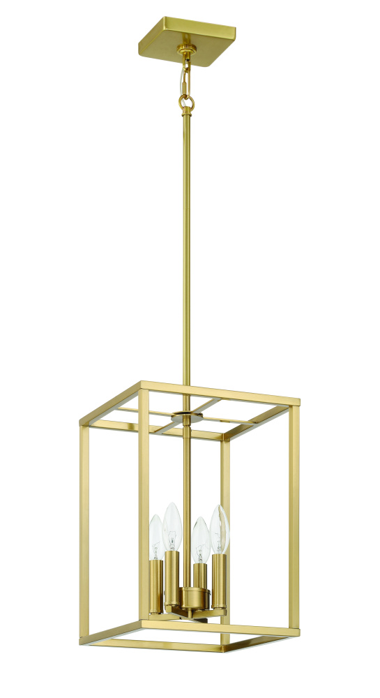 Signature Foyer 4 Light 14&#34; Foyer in Satin Brass