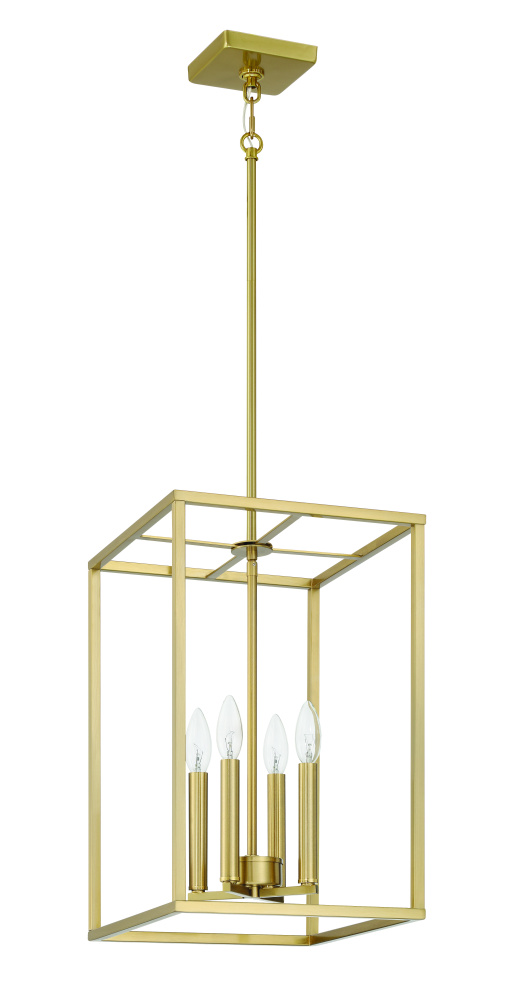 Signature Foyer 4 Light 18&#34; Foyer in Satin Brass