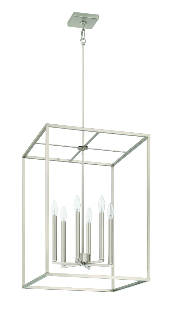 Signature Foyer 6 Light 25&#34; Foyer in Brushed Polished Nickel