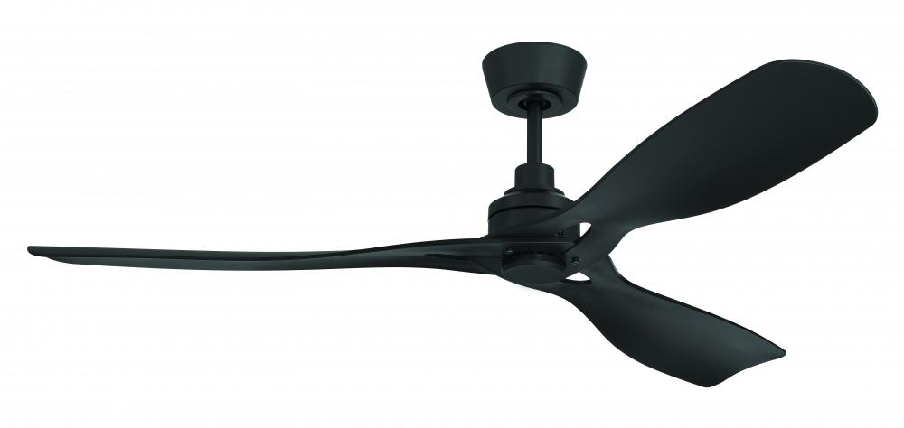 Amigo 52&#34; 3-Blade Indoor/Outdoor (Damp) Ceiling Fan in Flat Black w/ Flat Black Blades