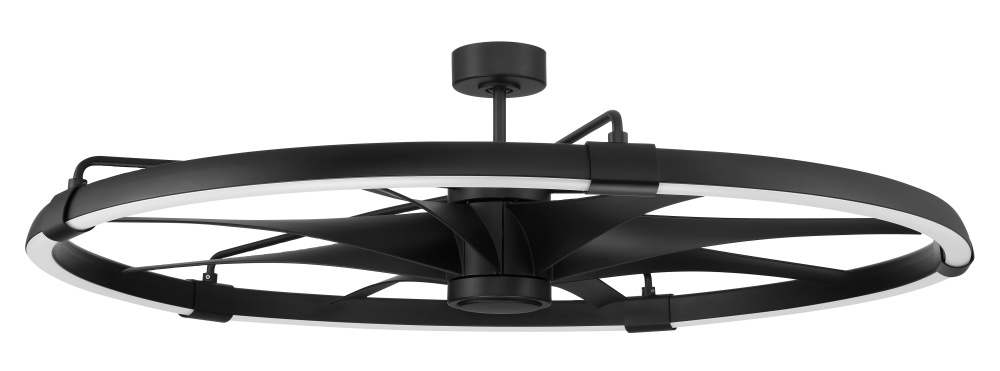 Axel 52&#34; 8-Blade Indoor/Outdoor (Damp) Ceiling Fan in Flat Black w/ Flat Black Blades