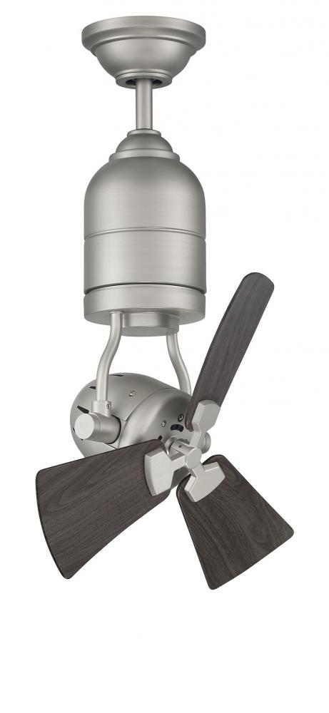 Bellows Uno 18&#34; 3-Blade Ceiling Fan in Brushed Polished Nickel w/ Greywood Blades