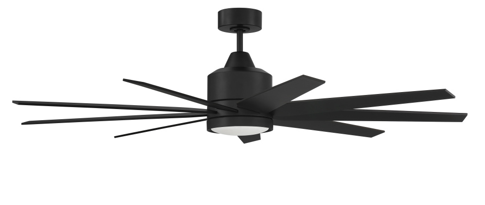 Champion 60&#34; 9-Blade Indoor/Outdoor (Damp) Ceiling Fan in Flat Black w/ Flat Black Blades