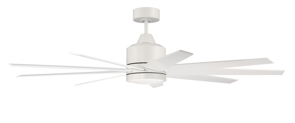 Champion 60&#34; 9-Blade Indoor/Outdoor (Damp) Ceiling Fan in Matte White w/ Matte White Blades