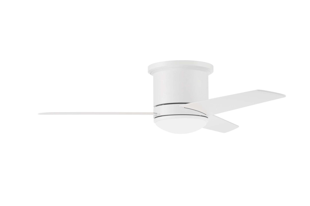 Cole 44&#34; 3-Blade Indoor/Outdoor (Damp) Ceiling Fan in White w/ White/Washed Oak Blades