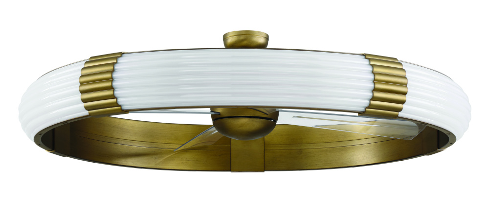 Cipriani 57&#34; 4-Blade Ceiling Fan in Modern Bronze w/ Clear Acrylic Blades; Integrated Light Kit