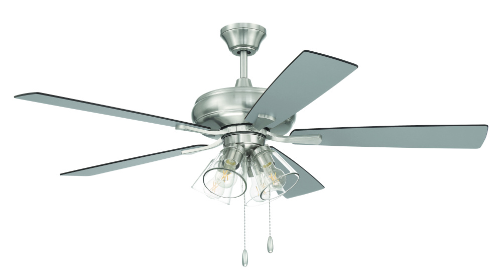 Eos 52&#34; 5-Blade Clear 4 Light Ceiling Fan