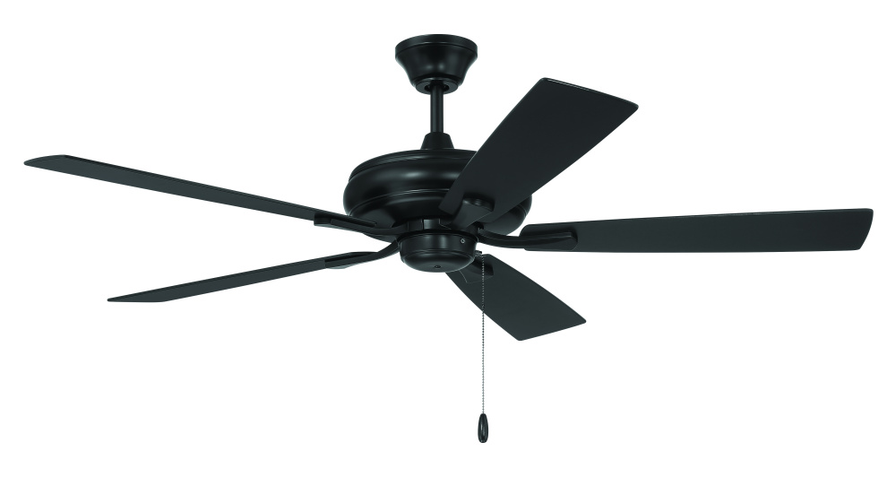 Eos 52&#34; 5-Blade Ceiling Fan in Flat Black w/ Flat Black/Greywood Blades