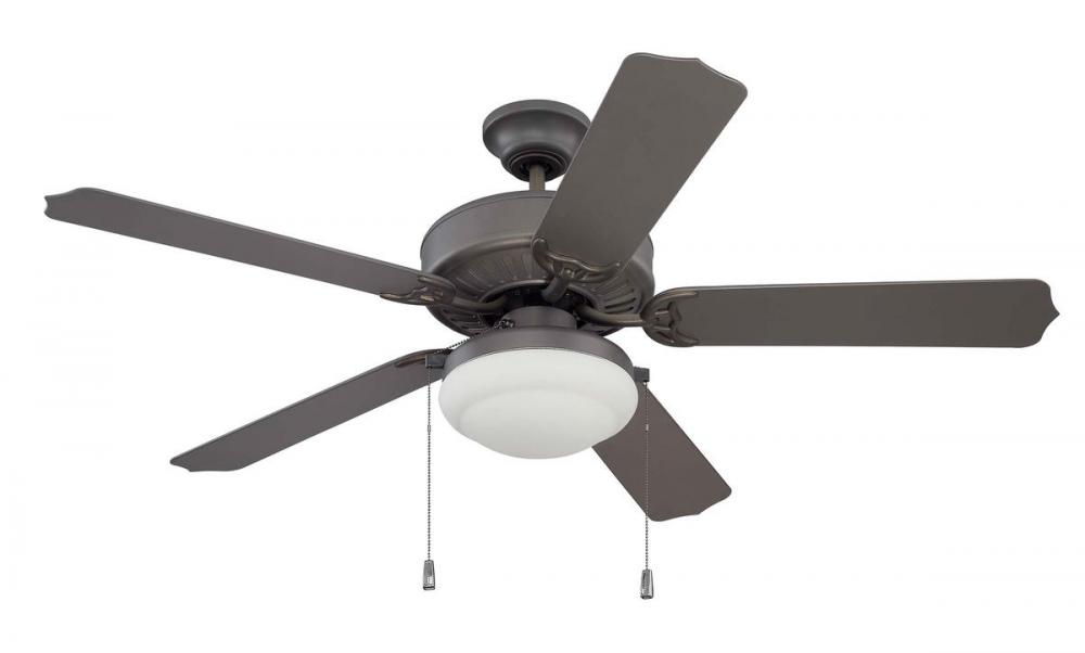 Enduro Plastic 52&#34; 5-Blade Ceiling Fan with Light Kit in Espresso w/ Outdoor Brown Blades