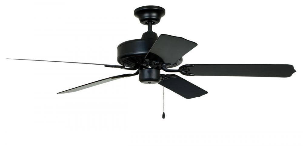 Enduro Plastic 52&#34; 5-Blade Ceiling Fan in Matte Black w/ Matte Black Blades