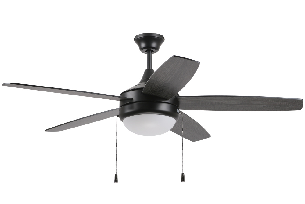 Phaze Energy Star 5 52&#34; 5-Blade Ceiling Fan in Flat Black w/ Flat Black/Greywood Blades