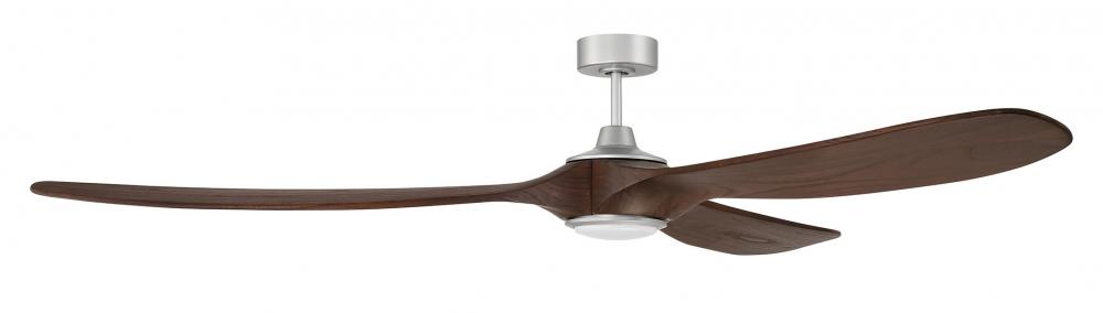Envy 84&#34; 3-Blade Indoor/Outdoor (Damp) Ceiling Fan in Painted Nickel w/ Dark Cedar Blades