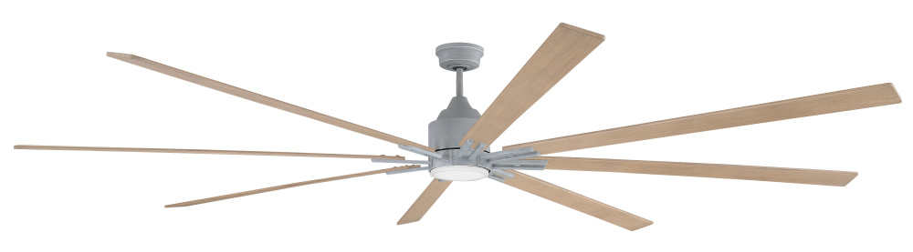 Fleming 100&#34; 8-Blade Indoor/Outdoor (Damp) Ceiling Fan in Aged Galvanized w/ Driftwood Blades