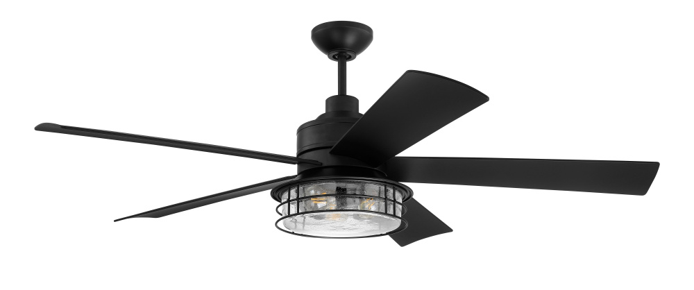 Garrick 56&#34; 5-Blade Indoor/Outdoor (Wet) Ceiling Fan in Flat Black w/ Flat Black Blades