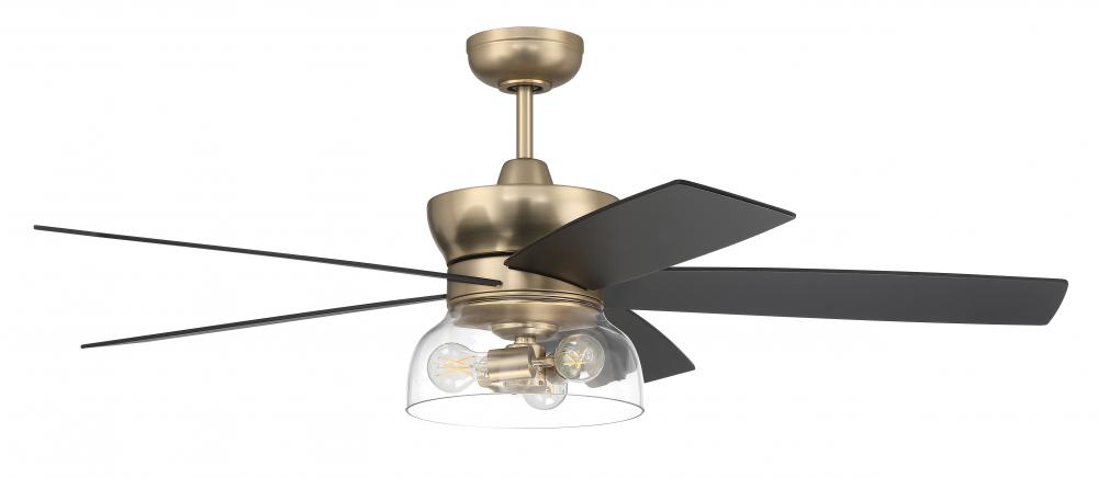 Gibson 52&#34; 5-Blade Ceiling Fan in Satin Brass w/ Flat Black/Black Walnut Blades