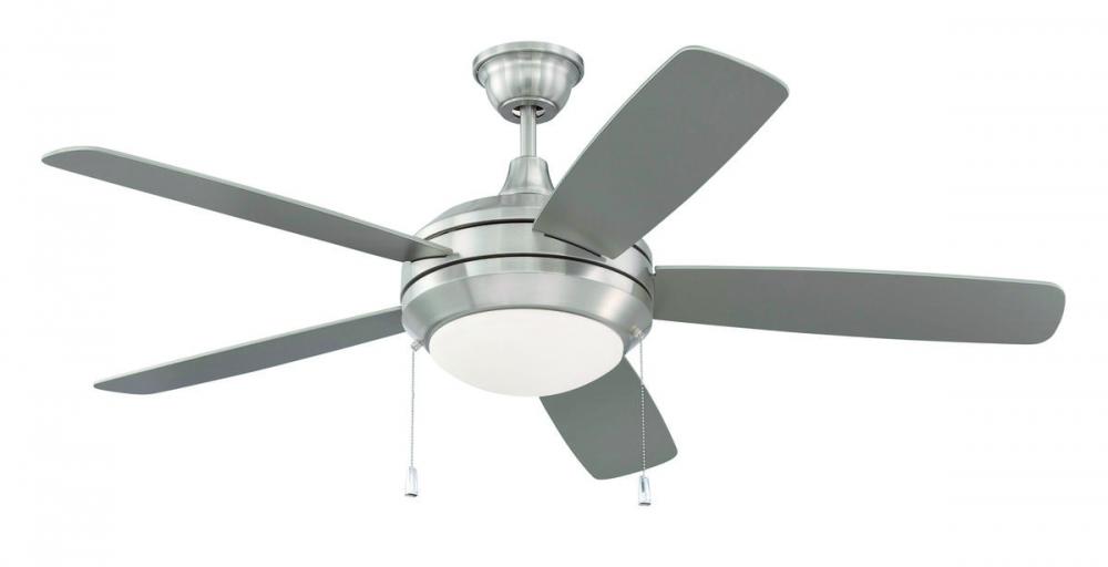 Helios 52&#34; 5-Blade Ceiling Fan in Brushed Polished Nickel w/ Brushed Nickel Blades