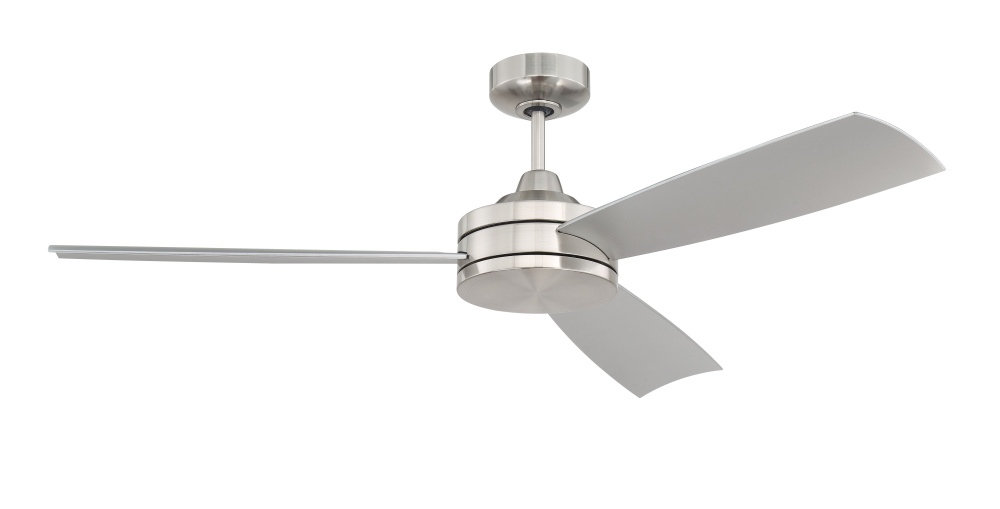 Inspo 54&#34; 3-Blade Ceiling Fan in Brushed Polished Nickel w/ Brushed Nickel Blades