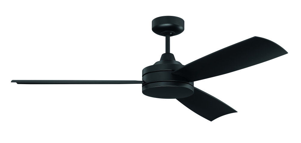Inspo 54&#34; 3-Blade Ceiling Fan Indoor/Outdoor (Damp) in Flat Black w/ Flat Black Blades