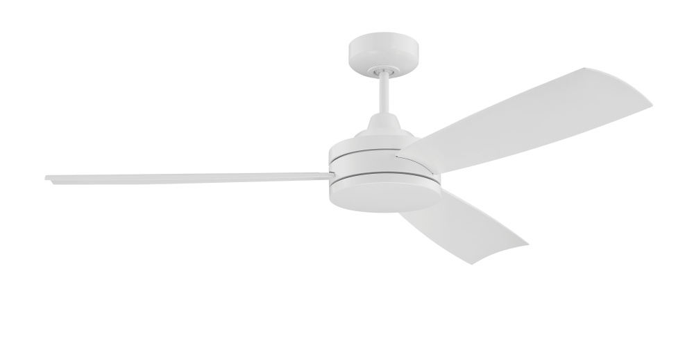 Inspo 54&#34; 3-Blade Ceiling Fan Indoor/Outdoor (Damp) in White w/ White Blades