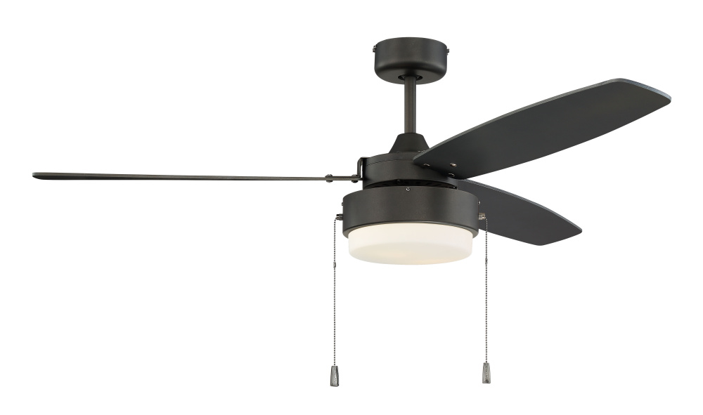 Intrepid 52&#34; 3-Blade Ceiling Fan in Espresso w/ Espresso/Walnut Blades; Integrated Light Kit