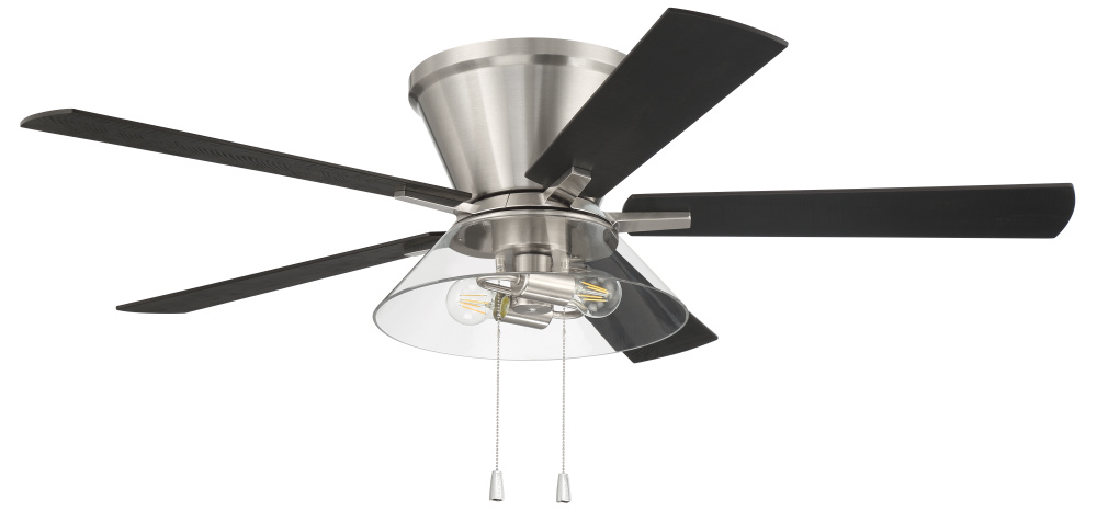 Insight 52&#34; 5-Blade Ceiling Fan Brushed Nickel Finish, Black Walnut/Greywood Blades