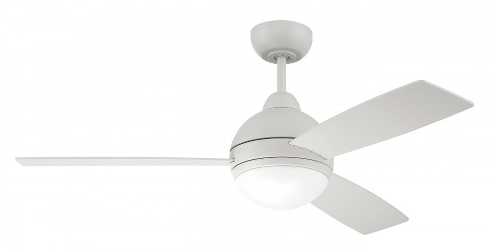 Keen 48&#34; 3-Blade Ceiling Fan in White w/ Red,Blue,Green/White Blades; Light Kit Included (option