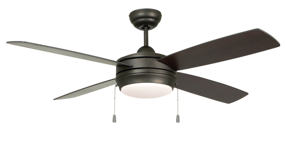 Laval 52&#34; 4-Blade Ceiling Fan in Espresso w/ Espresso/Dark Walnut Blades; Integrated Light Kit