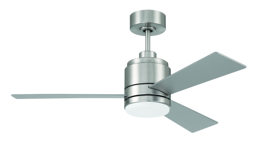 McCoy 42&#34; 3-Blade Ceiling Fan in Brushed Polished Nickel w/ Brushed Nickel Blades