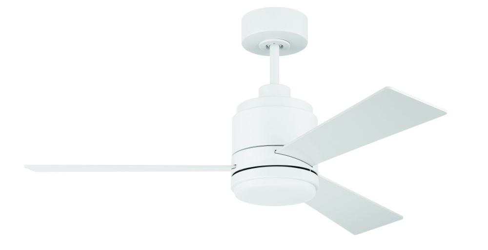 McCoy 42&#34; 3-Blade Ceiling Fan in White w/ White Blades; Light Kit Included (optional)