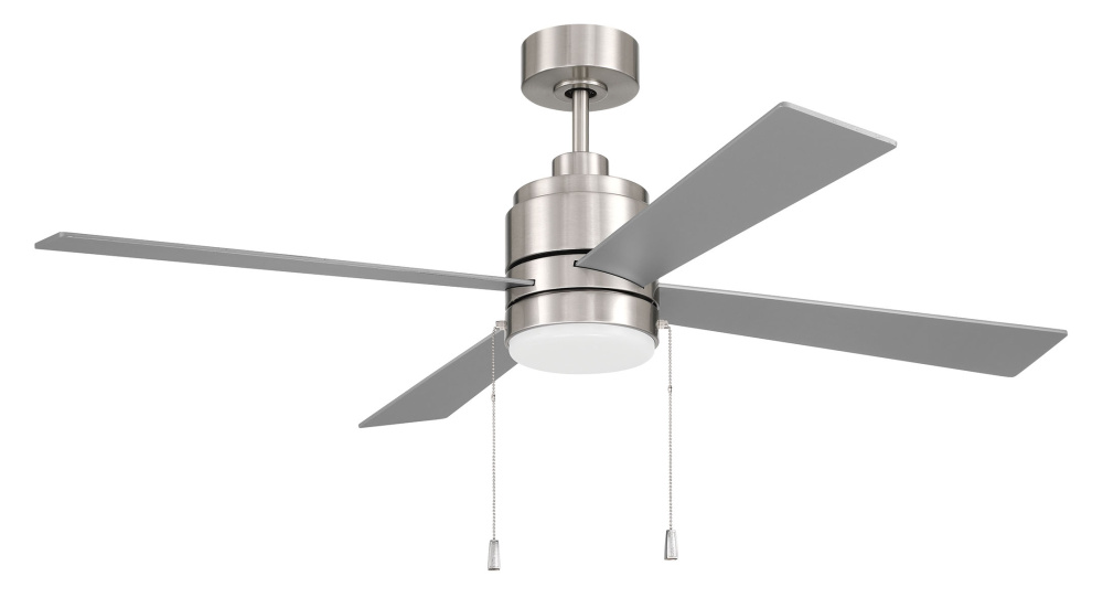 McCoy 52&#34; 4-Blade Ceiling Fan w/ Pull Chain in Brushed Polished Nickel w/ Brushed Nickel Blades