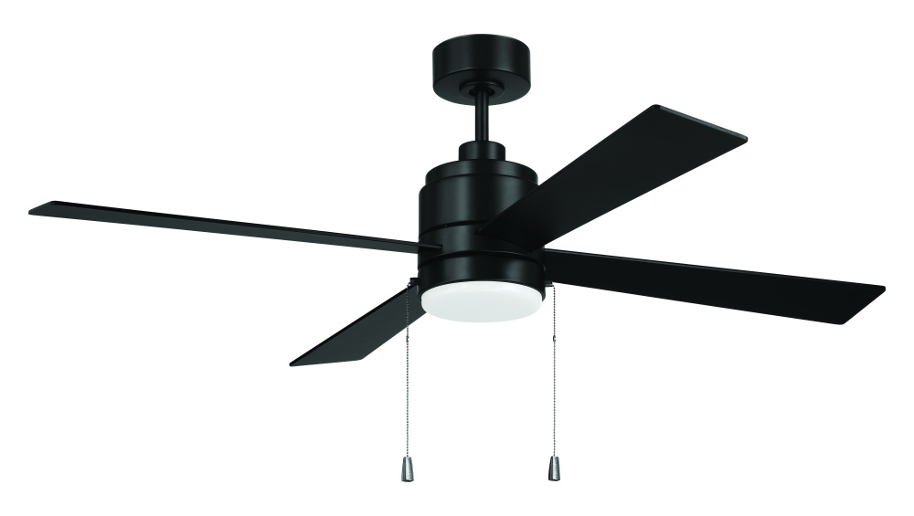McCoy 52&#34; 4-Blade Ceiling Fan w/ Pull Chain in Flat Black w/ Flat Black Blades