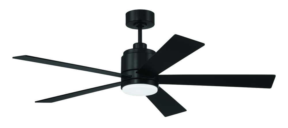 McCoy 52&#34; 5-Blade Ceiling Fan in Flat Black w/ Flat Black Blades; Light Kit Included (optional)