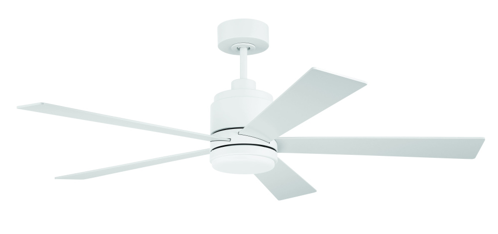 McCoy 52&#34; 5-Blade Ceiling Fan in White w/ White Blades; Light Kit Included (optional)