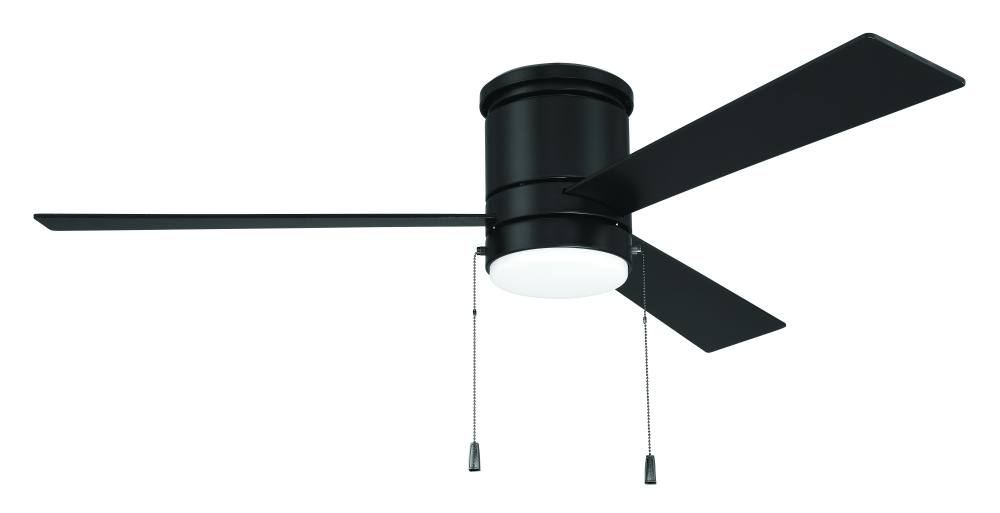 McCoy Hugger 52&#34; 3-Blade Ceiling Fan in Flat Black w/ Flat Black Blades (Pull-Chain)