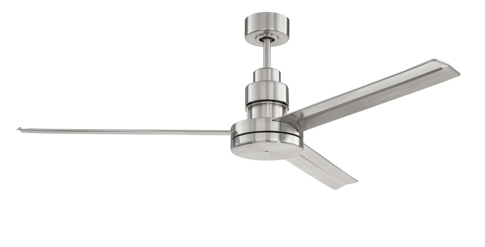 Mondo 54&#34; 3-Blade Ceiling Fan in Brushed Polished Nickel w/ Brushed Polished Nickel Blades