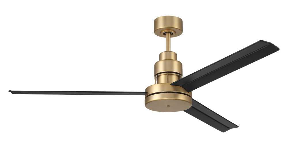 Mondo 54&#34; 3-Blade Ceiling Fan in Satin Brass w/ Flat Black Blades