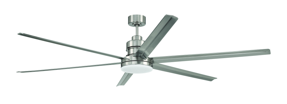 Mondo 72&#34; 6-Blade Ceiling Fan in Brushed Polished Nickel w/ Brushed Polished Nickel Blades