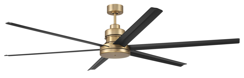 Mondo 72&#34; 6-Blade Ceiling Fan in Satin Brass w/ Flat Black Blades