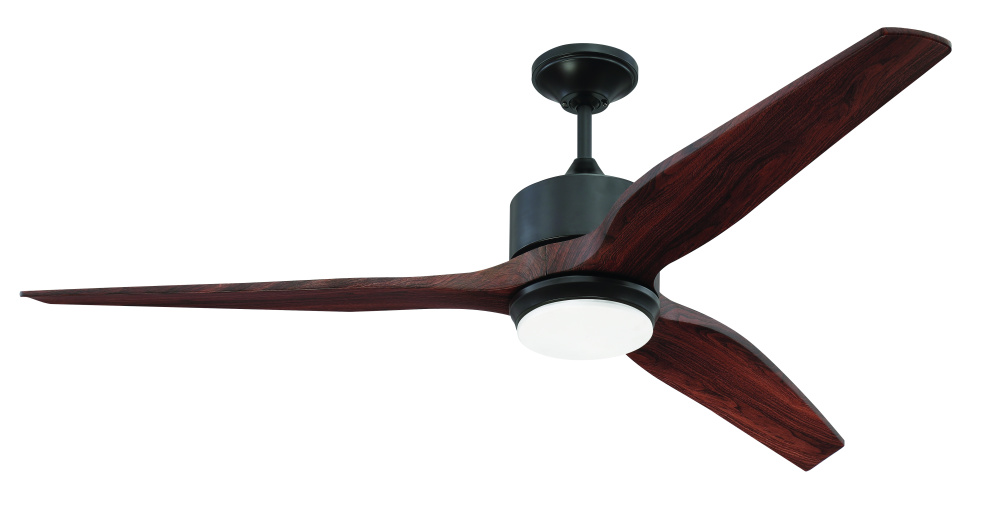 Mobi 60&#34; 3-Blade Indoor/Outdoor (Wet) Ceiling Fan in Oiled Bronze w/ Mahogany Blades