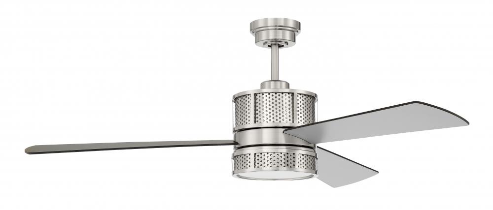 Morrison 52&#34; 3-Blade Ceiling Fan in Brushed Polished Nickel w/ Brushed Nickel/Flat Black Blades