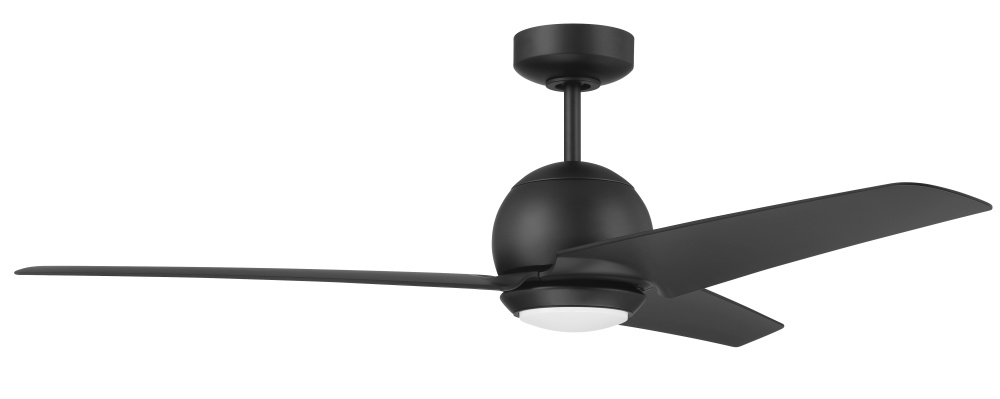 Nate 52&#34; 3-Blade Ceiling Fan in Flat Black Finish, Flat Black Blades, WiFi Control