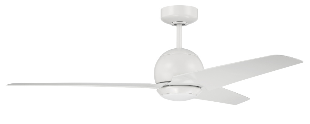 Nate 52&#34; 3-Blade Ceiling Fan in White Finish, White Blades, WiFi Control