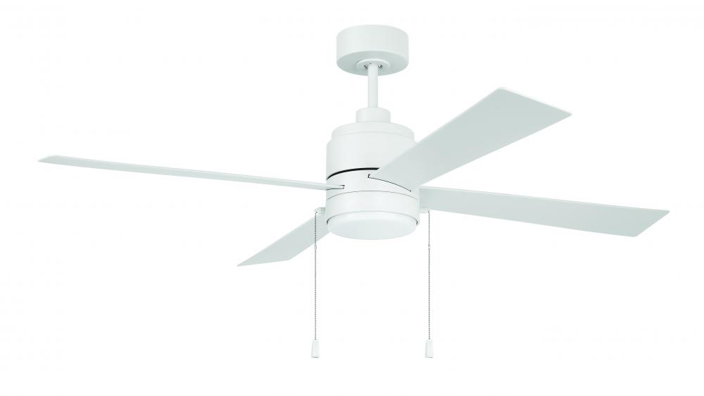 Outdoor McCoy 52&#34; 4-Blade Indoor/Outdoor (Wet) Ceiling Fan w/ Pull Chain in White w/ White Blade