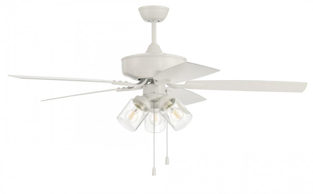 Outdoor Pro Plus 104 52&#34; 5-Blade Indoor/Outdoor (Wet) Ceiling Fan in White w/ Matte White Blades