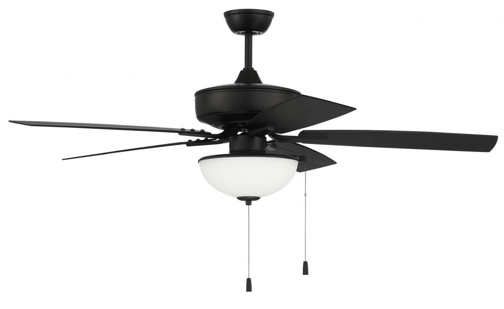 Outdoor Pro Plus 211 52&#34; 5-Blade Indoor/Outdoor (Wet) Ceiling Fan in Flat Black w/ Flat Black Bl