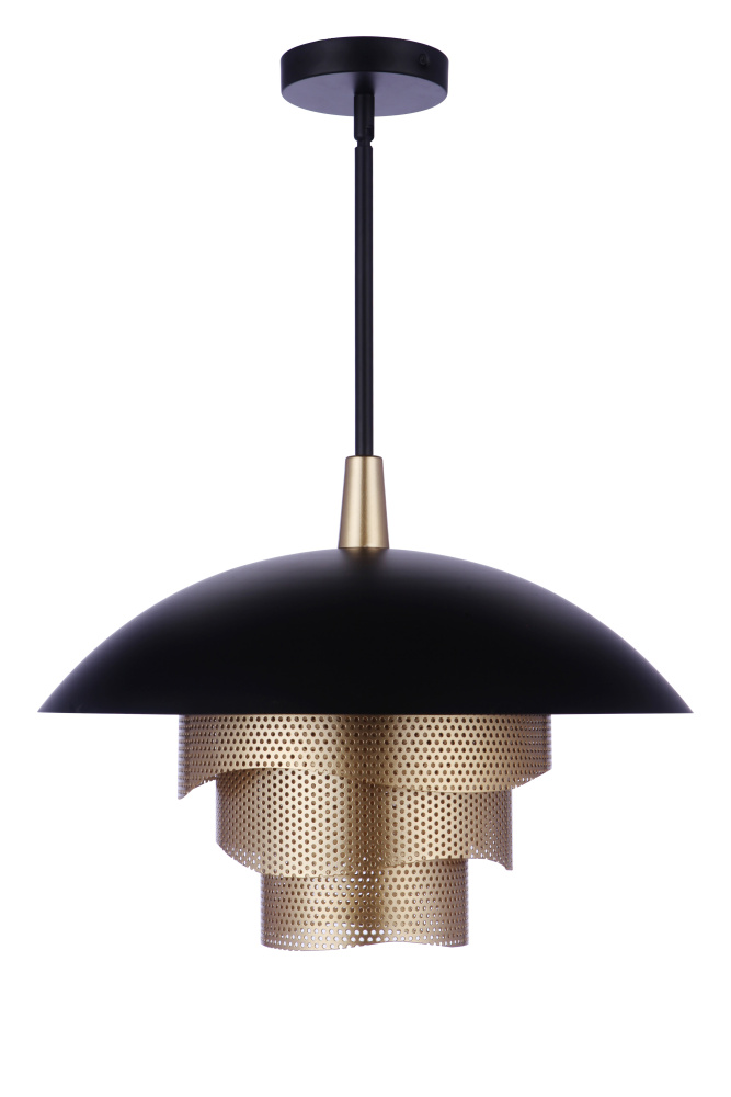 19â€ Diameter Sculptural Statement Dome Pendant with Perforated Metal Shade