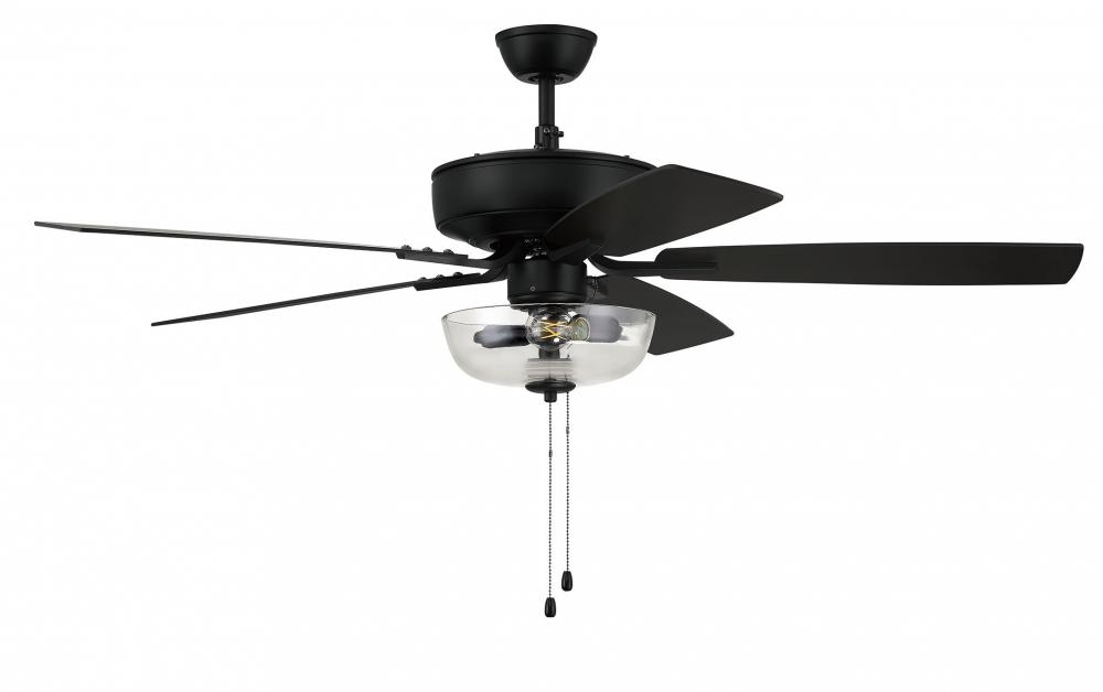 Pro Plus 101 52&#34; 5-Blade Ceiling Fan in Flat Black w/ Flat Black/Grey Wood Blades
