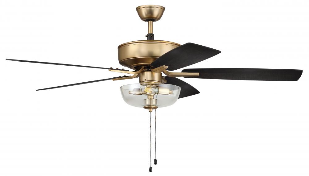 Pro Plus 101 52&#34; 5-Blade Ceiling Fan in Satin Brass w/ Black Walnut/Flat Black Blades