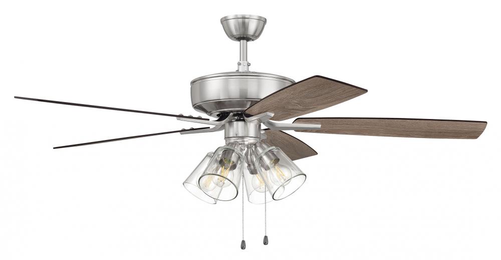 Pro Plus 104 52&#34; 5-Blade Ceiling Fan in Brushed Polished Nickel w/ Driftwood/Grey Walnut Blades