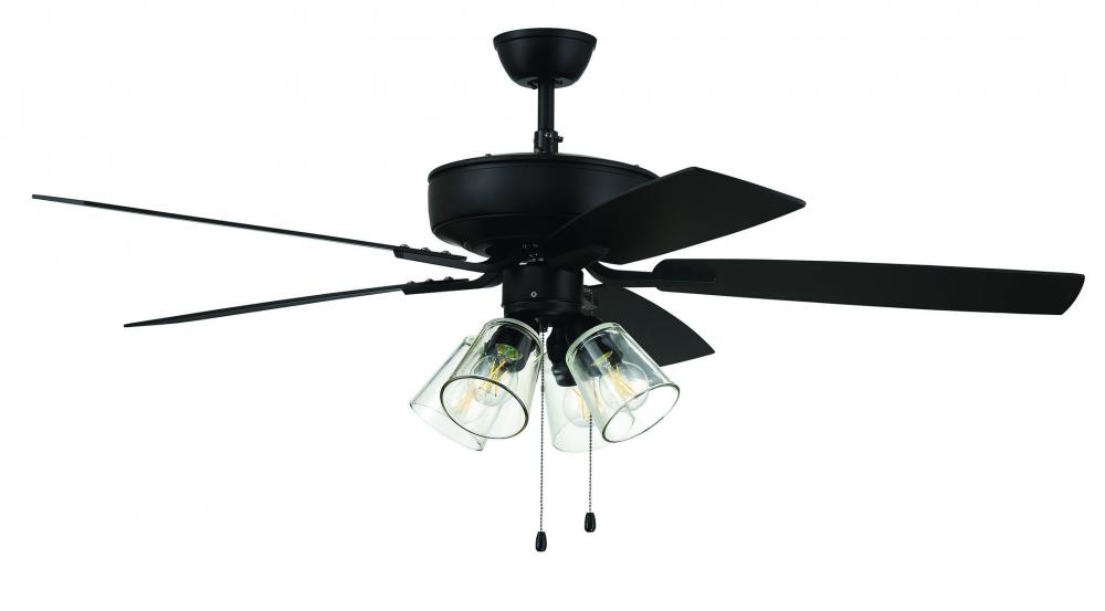 Pro Plus 104 52&#34; 5-Blade Ceiling Fan in Flat Black w/ Flat Black/Grey Wood Blades